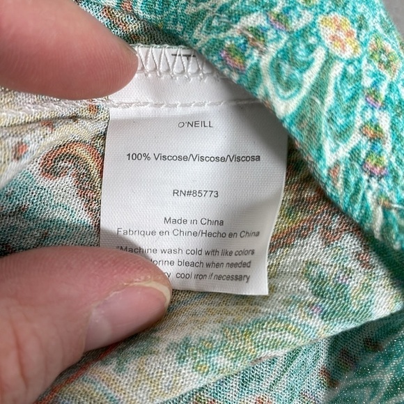 O'Neil Dress Small Green Floral NWT Halter Top Midi Declan Summer - Picture 13 of 17